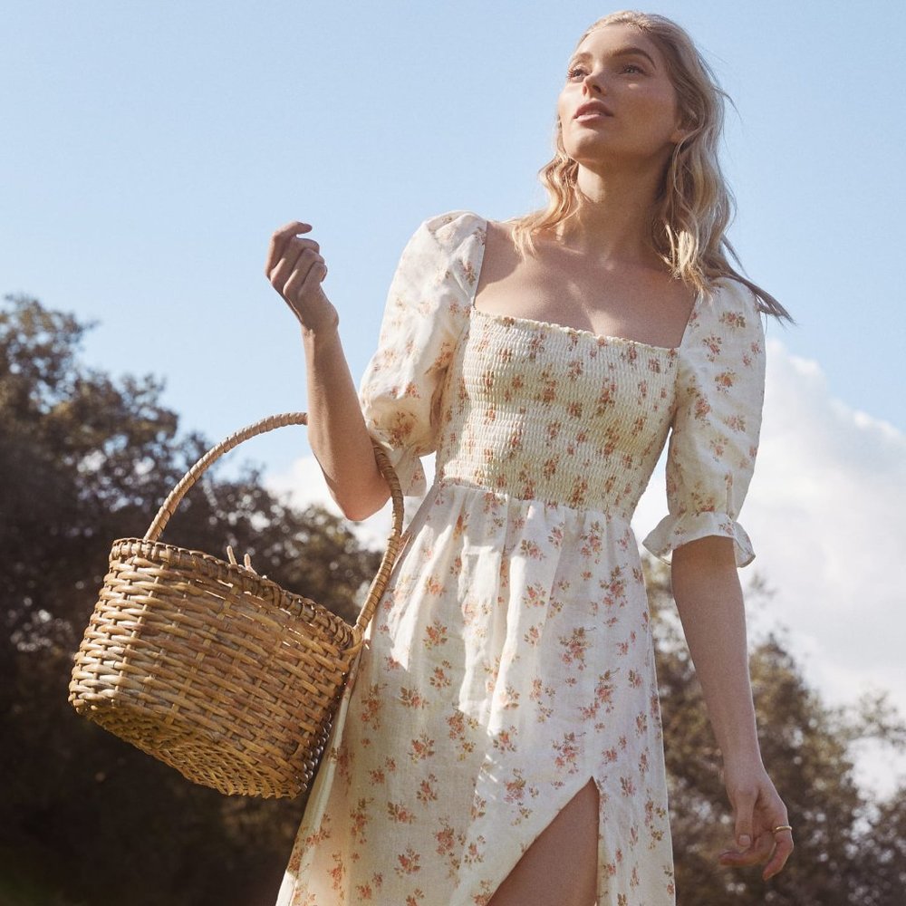 REFORMATION Marabella Linen Dress In Mildred